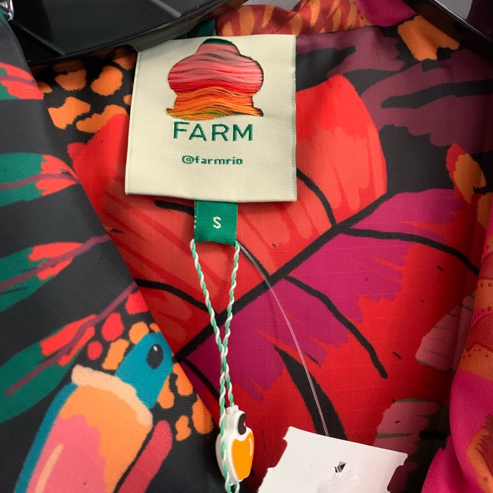 Farm Rio Mixed Scarves Kimono Puffer - Picture 7 of 16